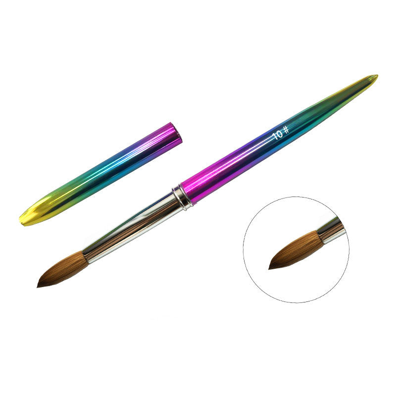#10 Professional nail art used high quality kolinsky Acrylic nails brush Natural hair nail brushes